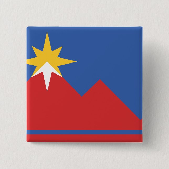 Bóton Quadrado 5.08cm Bandeira de Pocatello, Idaho (Frente)