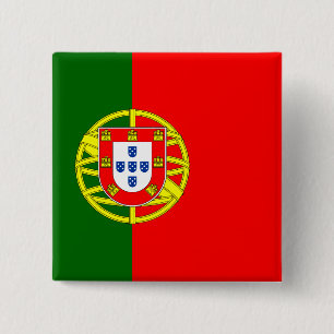 Bóton Quadrado 5.08cm Bandeira de Portugal