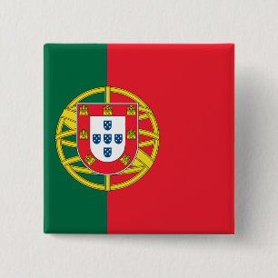 Bóton Quadrado 5.08cm Bandeira de Portugal