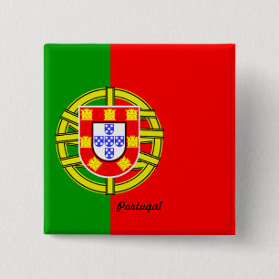 Bóton Quadrado 5.08cm Bandeira de Portugal