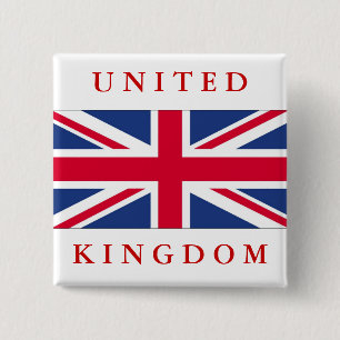 Bóton Quadrado 5.08cm Bandeira de Reino Unido