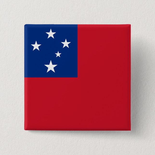 Bóton Quadrado 5.08cm Bandeira de Samoa (Frente)