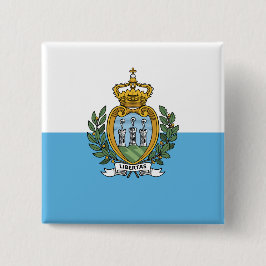 Bóton Quadrado 5.08cm Bandeira de São Marino