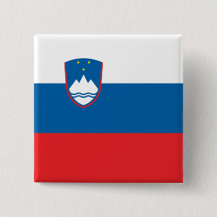 Bóton Quadrado 5.08cm Bandeira de Slovenia