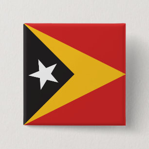 Bóton Quadrado 5.08cm Bandeira de Timor Leste