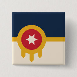Bóton Quadrado 5.08cm Bandeira de Tulsa (Oklahoma)