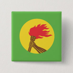 Bóton Quadrado 5.08cm Bandeira de Zaire