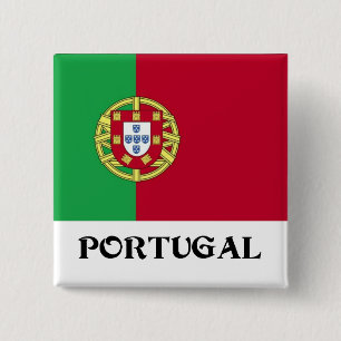 Bóton Quadrado 5.08cm Bandeira do adesivo de Portugal