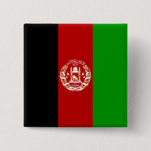 Bóton Quadrado 5.08cm Bandeira do Afeganistão