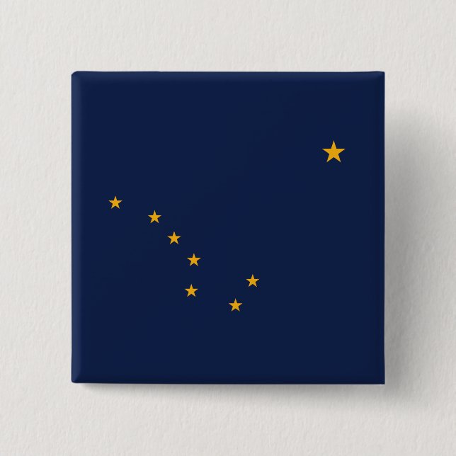 Bóton Quadrado 5.08cm Bandeira do Alasca (Frente)
