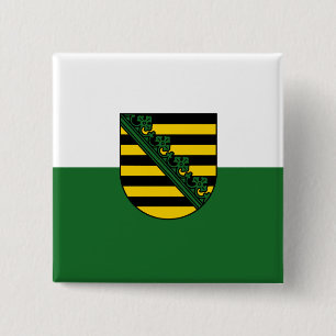 Bóton Quadrado 5.08cm Bandeira do Botão da Saxónia