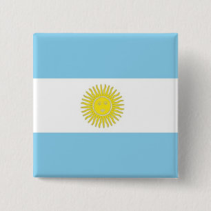 Bóton Quadrado 5.08cm Bandeira do botão de Argentina