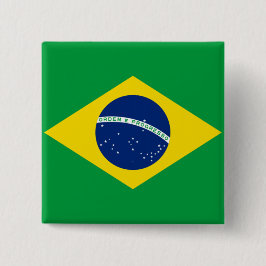 Bóton Quadrado 5.08cm Bandeira do Brasil, brasileira