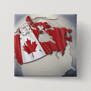 Bóton Quadrado 5.08cm Bandeira do Canadá