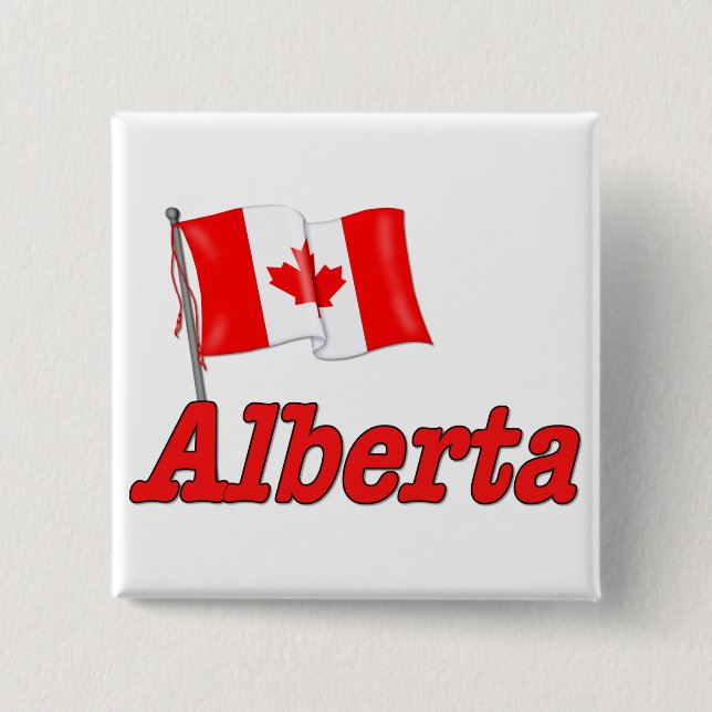 Bóton Quadrado 5.08cm Bandeira do Canadá - Alberta (Frente)