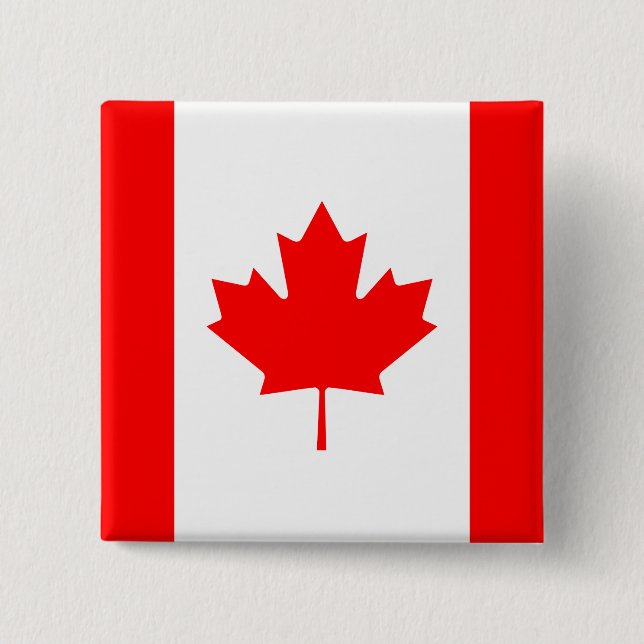 Bóton Quadrado 5.08cm Bandeira do Canadá (Canadá) (Frente)