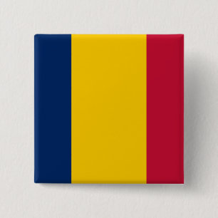 Bóton Quadrado 5.08cm Bandeira do Chade