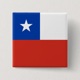 Bóton Quadrado 5.08cm Bandeira do Chile