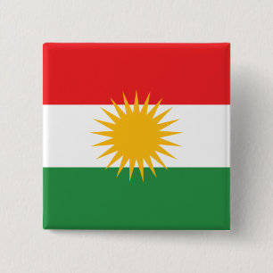 Bóton Quadrado 5.08cm Bandeira do Curdistão