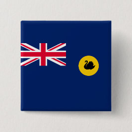 Bóton Quadrado 5.08cm Bandeira do Estado da Austrália Ocidental