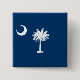 Bóton Quadrado 5.08cm Bandeira do estado da Carolina do Sul
