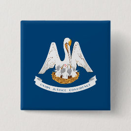 Bóton Quadrado 5.08cm Bandeira do Estado da Louisiana