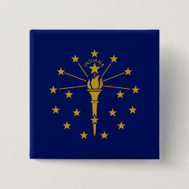 Bóton Quadrado 5.08cm Bandeira do Estado de Indiana