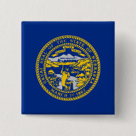 Bóton Quadrado 5.08cm Bandeira do Estado de Nebraska