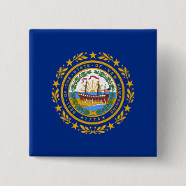 Bóton Quadrado 5.08cm Bandeira do Estado de New Hampshire