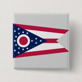 Bóton Quadrado 5.08cm Bandeira do Estado de Ohio