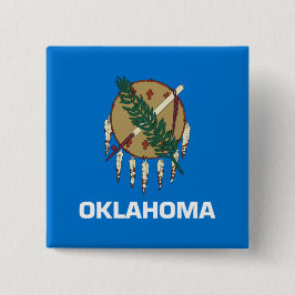 Bóton Quadrado 5.08cm Bandeira do Estado de Oklahoma