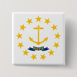 Bóton Quadrado 5.08cm Bandeira do Estado de Rhode Island