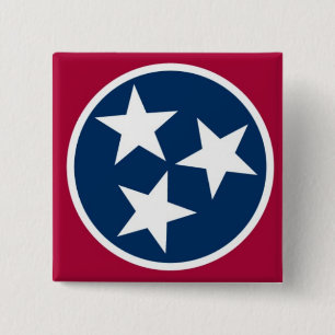 Bóton Quadrado 5.08cm Bandeira do estado de Tennessee