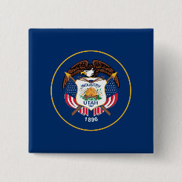 Bóton Quadrado 5.08cm Bandeira do Estado de Utah
