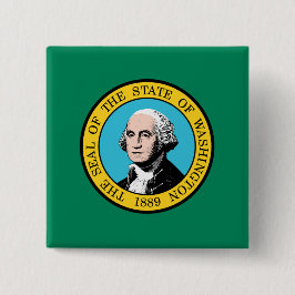 Bóton Quadrado 5.08cm Bandeira do Estado de Washington