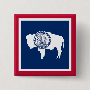 Bóton Quadrado 5.08cm Bandeira do Estado de Wyoming