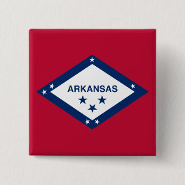 Bóton Quadrado 5.08cm Bandeira do Estado do Arkansas