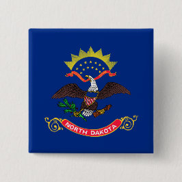 Bóton Quadrado 5.08cm Bandeira do Estado do Dakota do Norte (Dacotan do