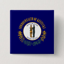 Bóton Quadrado 5.08cm Bandeira do Estado do Kentucky