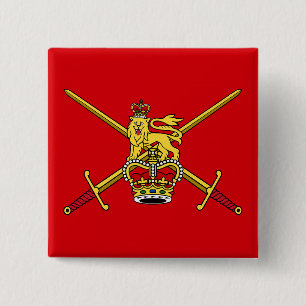 Bóton Quadrado 5.08cm Bandeira do Exército Britânico (não cerimonial)
