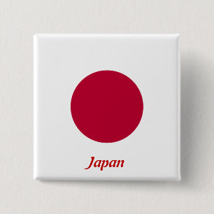 Bóton Quadrado 5.08cm Bandeira do Japão