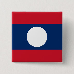 Bóton Quadrado 5.08cm Bandeira do Laos
