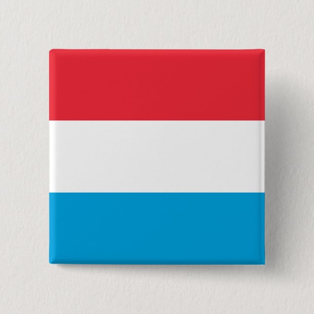Bóton Quadrado 5.08cm Bandeira do Luxemburgo (Frente)