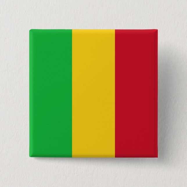 Bóton Quadrado 5.08cm Bandeira do Mali (Frente)