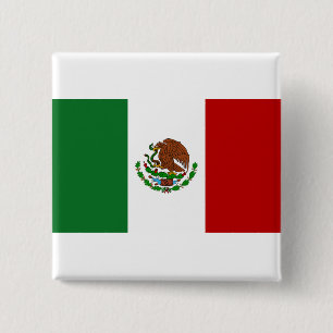 Bóton Quadrado 5.08cm Bandeira do México