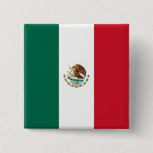 Bóton Quadrado 5.08cm Bandeira do México (Mexicano)