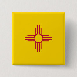 Bóton Quadrado 5.08cm Bandeira do Novo México (Estado dos EUA)