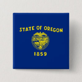 Bóton Quadrado 5.08cm Bandeira do Oregon