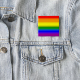 Bóton Quadrado 5.08cm Bandeira do Orgulho Arco-íris LGBTQ+ Gradiente - B