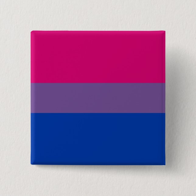 Bóton Quadrado 5.08cm Bandeira do Orgulho Bissexual (Frente)